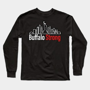 Buffalo Strong New York Skyline Graphic Pray For Buffalo Long Sleeve T-Shirt